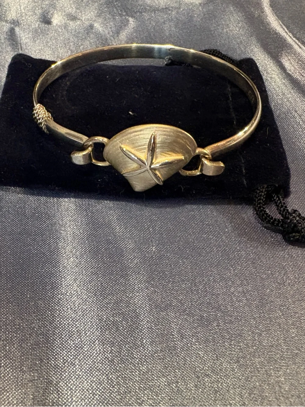 Lestage 6” Sterling Silver Bracelet with Sterling Silver Rope & Clamshell Charm